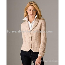 LADIES &#39;WOOL SHAWL COLLAR CARDIGAN COM FECHAMENTO DE BOTÃO